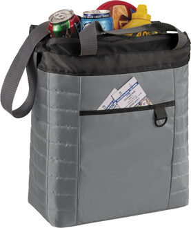 Familie koeltas grijs/zwart met schouderband 32 x 35 cm