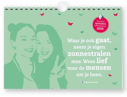 Familieplanner positieve spreuken 2026 -   (ISBN: 9789493205345)