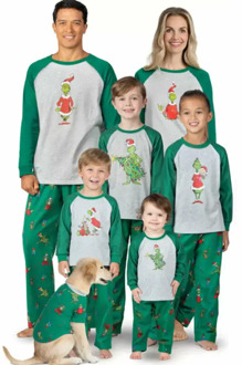 Family Matching Christmas Pajamas Set Women Men Baby Kids Santa Sleepwear Nightwear Tops+Bottoms Pants 2PCS Clothing