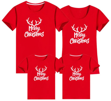 Family Matching Christmas Tops T-shirts Kids Father Mother Clothing Family Christmas Tree Casual Clothes Holy Party Tops Wear