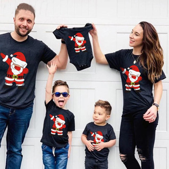 Family Matching Clothes Christmas T-Shirt Family Look Clothes Snowman New Year Matching Outfits Father Mother Son Kid Clothing