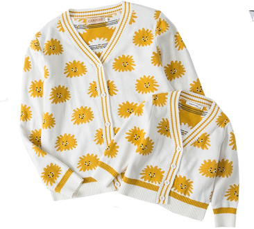 Family Matching Clothes Kids Knit Cardigan Mommy and Me Sweater Cartoon Tops Matching Clothes Mother Daughter Son Warm Jacket