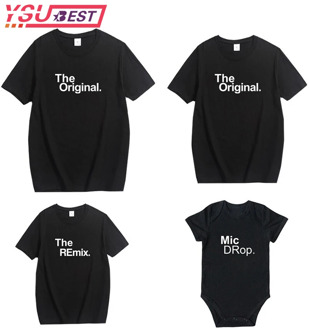 Family Matching Clothes The Original The Remix Mother and Daughter Family Daddy Son of The Letter T Shirts Family Matching Suits