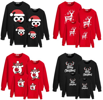 Family Matching Mom Kid Men Women Baby Kids Christmas Sweater Sweatshirt Pullover Tops Jumper Blouse Deer Xmas Boy Girl Clothes