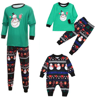 Family Matching Outfits Christmas Snowman Men Women Sleepwear Family Pajama Sets Mother Daughter Father Son Pyjamas Set Clothes