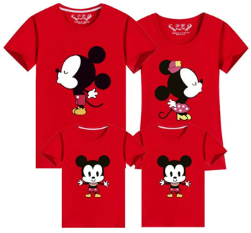 Family Matching Outfits Mickey Short-sleeved T-shirt Mother And Daughter Clothes Mouse Father Son Baby Kids Tshirt Mommy And Me
