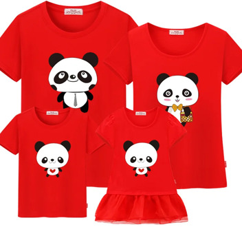 Family Matching Outfits Summer 2019 Family Look Mother And Daughter Dresses Mom And Me Clothes Family Christmas T-shirt Panda
