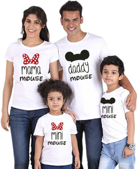 Family matching Shirt Minnie Short Sleeve Cartoon Tops Father Mother Son Daughter Matching Clothes Family Look Mickey Shirts