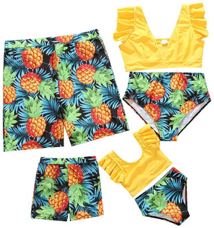 Family Matching Swimwear Beachwear Mommy And Me Swimsuit Mother Daughter Father Son Clothes High Waist Bikini