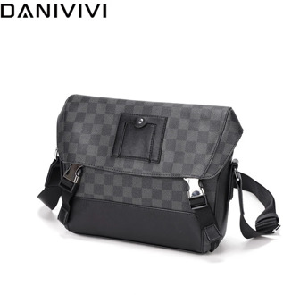 Famous Brand Designer Shoulder/messenger Bag for Men 2020 Fashion Men's Handbag Plaid Leather Travel Crossbody Bags Bolsa Hombre