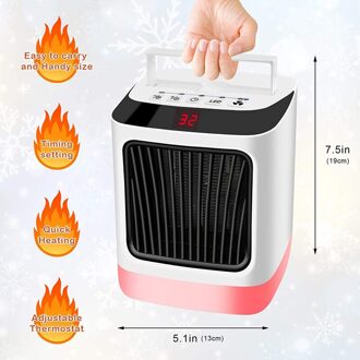 Fan Heater Voor Thuis Mini Elektrische Kachel Thuis Verwarming Elektrische Kachels Handige Heater Warmer 7 Kleur Verstelbare Nachtlampje UK
