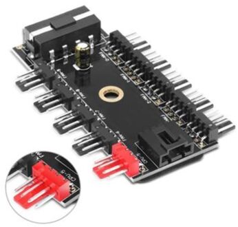 Fan Hub CPU Cooling HUB 10 Port 12V 4 Pin Fan PWM Hub Molex Controller - small