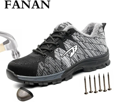 FANAN 2020 Men's Outdoor Mesh Light Breathable Safety Sneakers Big Size Men and Women Safety Puncture-Proof Boots Dropshipping