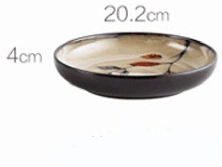 Fancity Handgeschilderde Blad Oven Geglazuurde Handgemaakte Kom Diepe Plaat Grote Soepkom Vlakke Plaat Huishouden 2