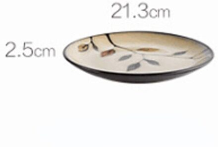 Fancity Handgeschilderde Blad Oven Geglazuurde Handgemaakte Kom Diepe Plaat Grote Soepkom Vlakke Plaat Huishouden A1