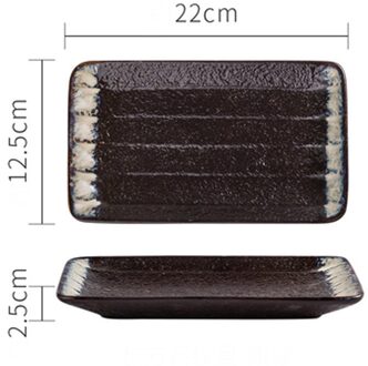 Fancity Japanse Creatieve Spies Plaat Rechthoekige Plaat Keramische Plaat Eenvoudige Sushi Plaat Gegrilde Vleugel Plaat Ontbijt Plaat 4