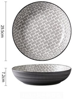 Fancity Japanse Stijl Keramische Soepkom, Extra Grote 12-Inch Soep Plaat, Brede Mond Kom, pittige Gekookte Vis Grote Kom 3