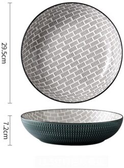 Fancity Japanse Stijl Keramische Soepkom, Extra Grote 12-Inch Soep Plaat, Brede Mond Kom, pittige Gekookte Vis Grote Kom