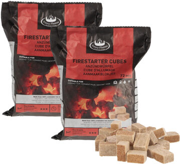 Fancy Flames Aanmaakblokjes - 144x stuks - lange brandduur - vuurstarter