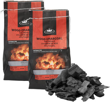 Fancy Flames Barbecue/bbq Houtskool - 2x - 3 kilo - 100% natuurlijk - geschikt voor BBQ