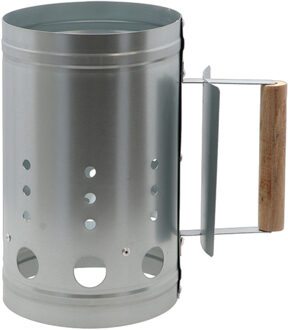 Fancy Flames BBQ/Barbeque kolenstarter - staal/hout - kolen/briketten