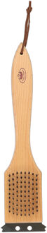 Fancy Flames BBQ Schoonmaakborstel - RVS/hout - 2 in 1 - met handvat - voor roosters