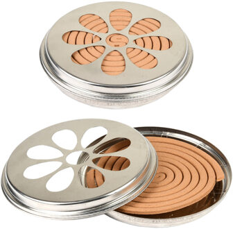 Fancy Flames Blik met citronella wierook spiralen - 2x - 14 cm - 6-12 branduren - citrusgeur