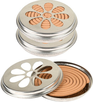 Fancy Flames Blik met citronella wierook spiralen - 3x - 14 cm - 6-12 branduren - citrusgeur