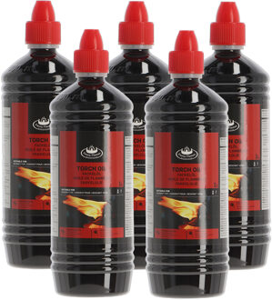 Fancy Flames Fakkelolie - 5x - 1 liter - lange brandduur - voor buitengebruik