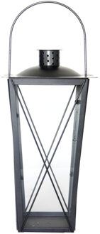 Fancy Flames Flancy Flames Windlicht- Zilver - ijzer - 20 x 20 x 40 cm - tuin lantaarn/windlicht