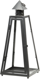 Fancy Flames Lantaarn - Antraciet - metaal - 16,7 x 39,9 cm - windlicht voor tuin