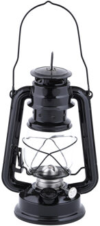 Fancy Flames Lantaarn op lampenolie - 1x - zwart - LED - 11,7x15,7x24 cm - windlicht