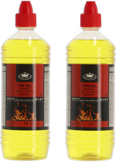 Fancy Flames Vuurgel/brandgel - 2x - 1 liter - gelhaarden/vuurpotten - binnen en buiten