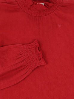 Fancy jersey krinkel top bright red voor meisjes in de kleur - maat 92 Rood