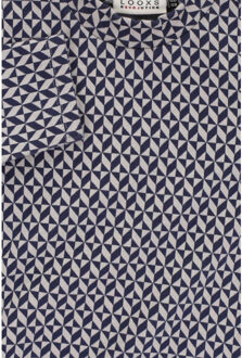 Fancy navy top geomatric print voor meisjes in de kleur Beige - 140