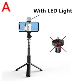 Fangtuosi 3 In 1 Monopod Statief Met Bluetooth Shutter Voor Iphone Smartphone Selfie A met led licht