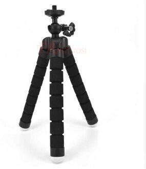 Fangtuosi Mini Flexibele Spons Statief Handheld Monopod Met Draadloze Bluetooth Afstandsbediening Voor Iphone Samsung En Mini Camera enkel en alleen zwart