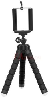 Fangtuosi Mini Flexibele Spons Statief Handheld Monopod Met Draadloze Bluetooth Afstandsbediening Voor Iphone Samsung En Mini Camera zwart clip