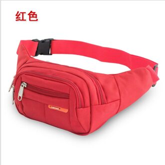 Fanny Pack Mens Womens Taille Hip Belt Bag Purse Pouch Reizen Sport Bum Casual Schouder Crossbody Nylon Riem Unisex Tas Rood
