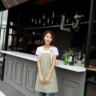 Fansheng Katoen En Linnen Mouwloze Schort Keuken Waterdicht, Olie-Proof En Antifouling Overalls groen