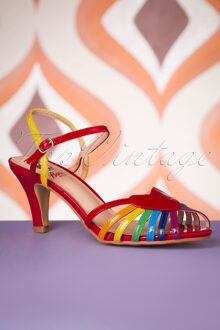 Fantasie April sandalen in rood Rood/Multicolour