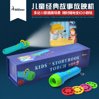Fantasierijke Cartoon Verhalenboek 3D Caleidoscoop Plastic Kaart Zaklamp Speelgoed Interactief Speelgoed Kids