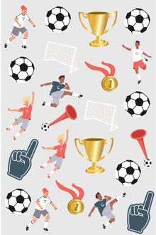 Fantastic Voetbal Plaktattoos (25st) Multikleur - Print