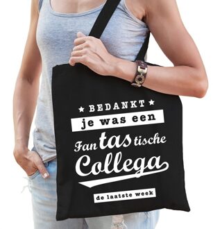 Fantastische collega cadeau tas zwart katoen - Feest Boodschappentassen