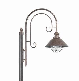 Fantastische mastlamp Nautica, 1 lichtbron Oxide bruin, helder