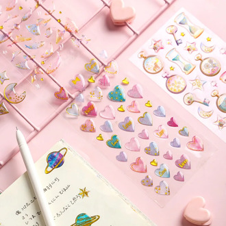 Fantasy Epoxy Crystal Kawaii Cute Sticker Bullet Journal for DIY Diary Scrapbooking Planner Stickers Office Stationery Supplies