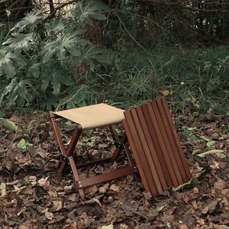 Fantasy Tuin Vouwen Massief Houten Bankje Thee Tafel Met Kleine Draagbare Outdoor Bench Multifunctionele Kruk