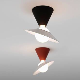 Fante LED plafondlamp, 2.700 K, rood rood gepoedercoat, wit (RAL 9010)