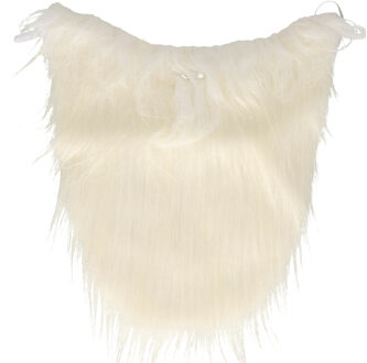 Faram baard - wit - half lang - kabouter/oude man - carnaval - met elastiek