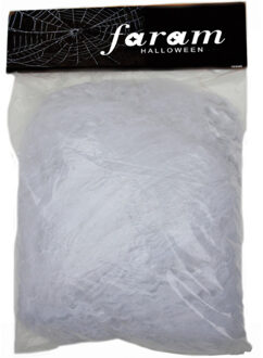 Faram Decoratie spinnenweb/spinrag groot - 850 gram - wit - Halloween/horror versiering - Feestdecoratievoorwerp